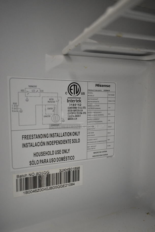 Hisense RR17D6ABE Metal Mini Cooler. 115 Volts, 1 Phase. Tested and Working! - Image 5 of 5