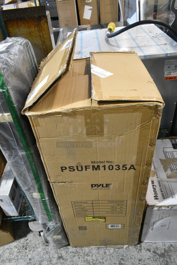IN ORIGINAL BOX! Pyle PSUFM1035A Disco Jam 1000W 2-Way Bluetooth Speaker System with Flashing DJ Lights - Image 2 of 4