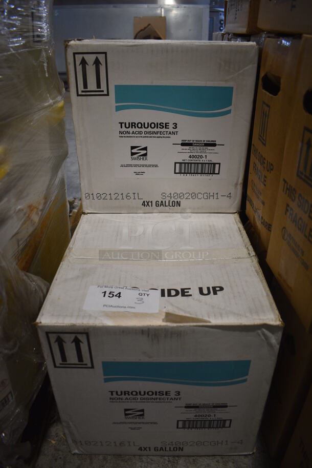 12 BRAND NEW IN BOX Swisher Turquoise 3 Non Acid Disinfectant Jugs. 6x6x12. 12 Times Your Bid! - Image 3 of 3