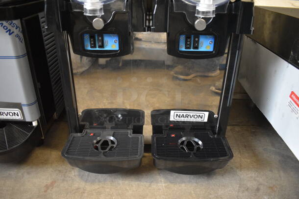 BRAND NEW! Narvon Model AURORA 2 Metal Commercial Countertop 2 Hopper Slushie Machine. Each Hopper Has 1.6 Gallon Capacity. 120 Volts, 1 Phase. 17x22x30. Tested and Powers On But Does Not Get Cold - Image 4 of 5