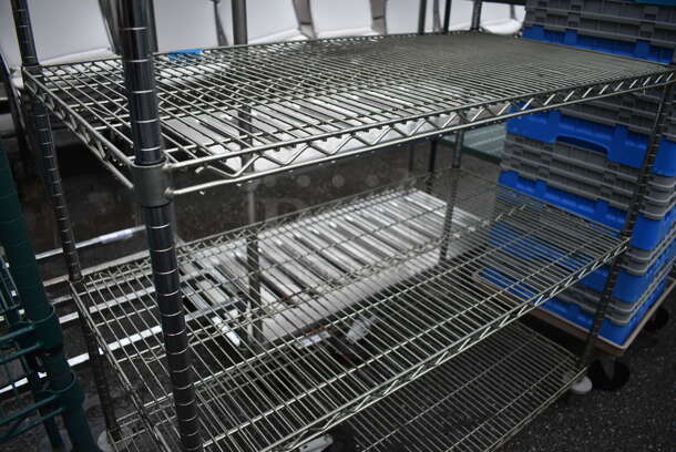 Metro Chrome Finish 5 Tier Shelving Unit. Comes w/ 4 Commercial Casters. BUYER MUST DISMANTLE. PCI CANNOT DISMANTLE FOR SHIPPING. PLEASE CONSIDER FREIGHT CHARGES. 48x24x74 - Image 3 of 5