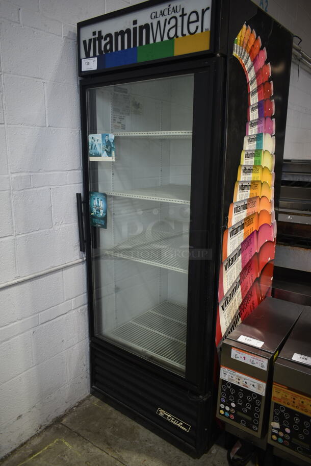 True GDM-26 Metal Commercial Single Door Reach In Cooler Merchandiser w/ Poly Coated Racks. 115 Volts, 1 Phase. Tested and Working!
