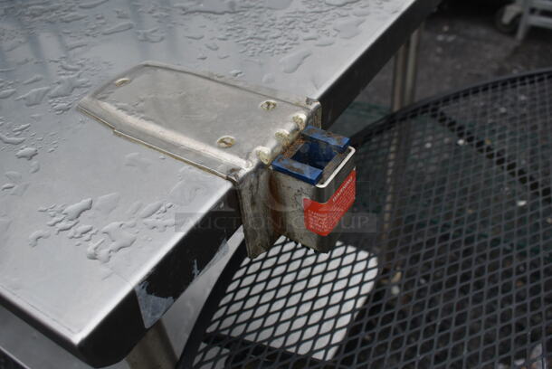 John Boos Stainless Steel Commercial Table w/ Commercial Can Opener Mount, Under Shelf and Back Splash on Commercial Casters. - Image 5 of 6