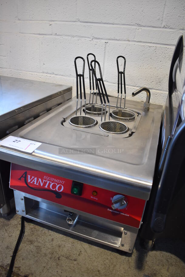 Avantco 177PC201 Stainless Steel Commercial Countertop Electric Powered 8 Liter Pasta Cooker Rethermalizer w/ 4 Metal Baskets. 208/240 Volts, 1 Phase. 16x25x22 - Image 5 of 6