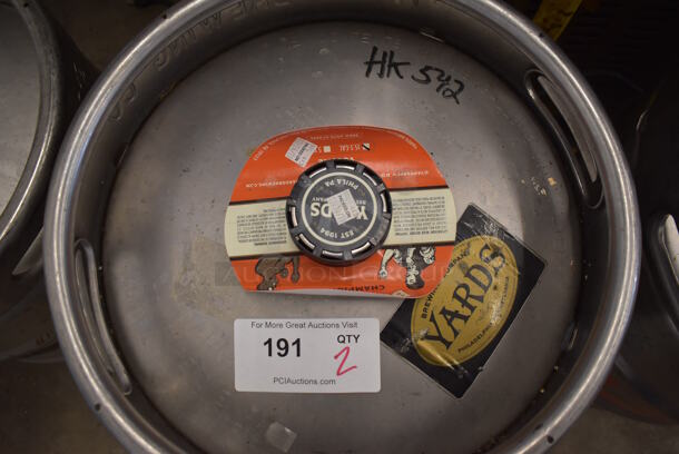 2 Metal 1/2 Size Barrel Kegs. 15.5x15.5x24. 2 Times Your Bid! - Image 5 of 5