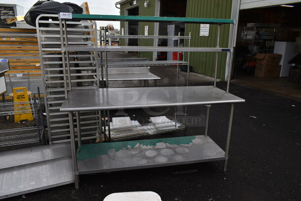 Stainless Steel Commercial Table w/ Under Shelf and 2 Tier Over Shelf. - Image 1 of 5