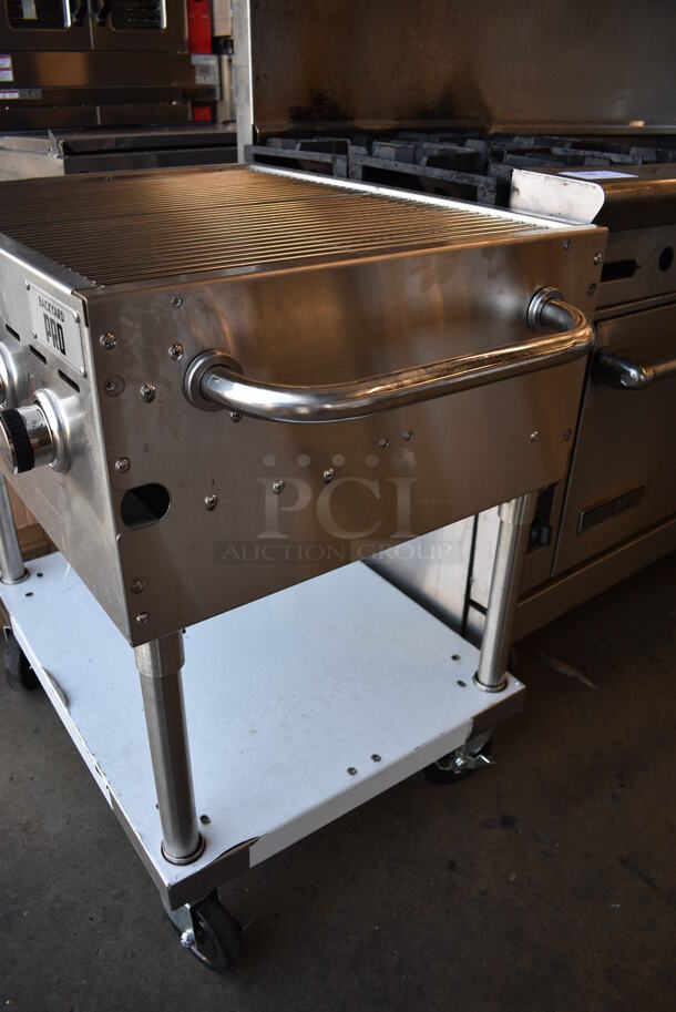 BRAND NEW! Backyard Pro Model GC402 Stainless Steel Commercial Propane Gas Powered Countertop Charbroiler Grill w/ Under Shelf. 15,000 BTU. 39x24x35. Tested and Working! - Image 5 of 8