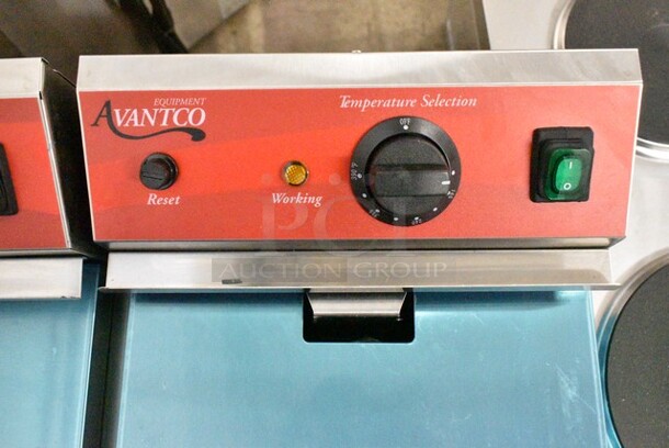 BRAND NEW SCRATCH AND DENT! 2023 Avantco 177F202 Stainless Steel Commercial Countertop Electric Powered 2 Bay Fryer w/ Lids and Metal Fry Baskets. 208-240 Volts, 1 Phase. - Image 3 of 8