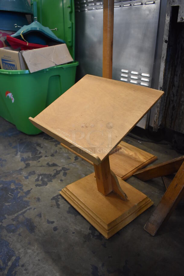 ALL ONE MONEY! Lot of 3 Various Wooden Podiums. Includes 22x22x45.5 - Image 4 of 11