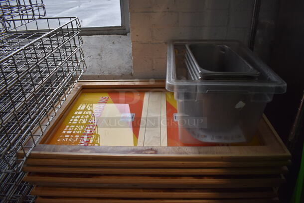 ALL ONE MONEY! Metro Lot of Various Items Including Metal Baskets, Poly Bins and Metal Legs. Does Not Include Shelving Unit - Image 5 of 8