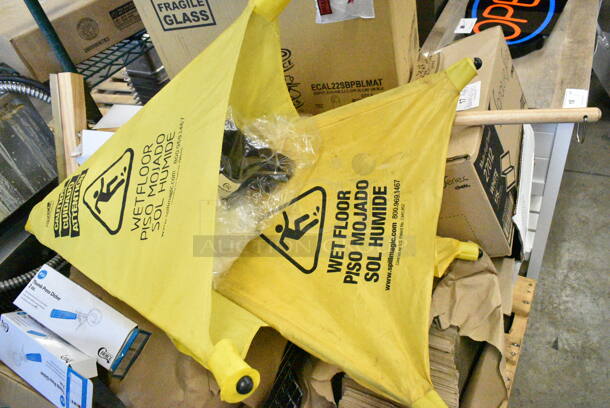 PALLET LOT of 20 BRAND NEW Boxes Including ECAL22SBPBLMAT Airpot with Lever Glass Lined, Choice 433NHT105 1/5 Large Size White "Thank You" Script Medium-Duty Plastic T-Shirt Bag - 500/Case, Choice 43302CUPC 2-Compartment Clear OPS Plastic Cupcake / Muffin Container, Brown Paper Bags, Choice 167CBR21NLHN Hair Nets, Wet Floor Pop Up Signs, Choice #16 Disher, DW 15430 Loaf Pans, Metal Baskets, Chef Master Grill Brush, LK Packaging BOR5280 Bun Pan Covers w/ Twist Ties - 80" x 52", Poly, Choice 12212105BX 12" x 10 3/4" Food Service Interfolded Pop-Up Foil Sheets - 500/Box. 20 Times Your Bid!  - Image 11 of 12