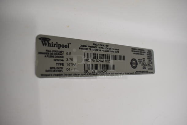 Whirlpool W4TXNWFWQ01 Metal Cooler Freezer Combo Unit. 115 Volts, 1 Phase. 28x28x63. Tested and Powers On But Does Not Get Cold - Image 7 of 7