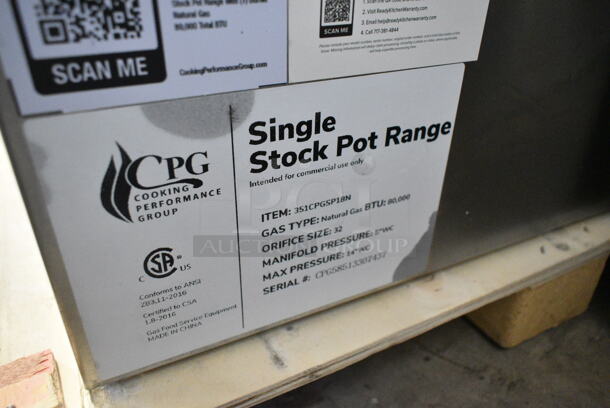 BRAND NEW SCRATCH AND DENT! Cooking Performance Group CPG 351CPGSP18N Stainless Steel Natural Gas Stock Pot Range. 80,000 BTU - Image 5 of 5