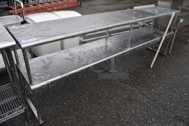 Stainless Steel Commercial 2 Tier Shelving Unit. 96x20x35