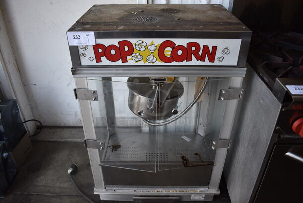Gold Medal Model 2001ST Metal Commercial Countertop Popcorn Machine Merchandiser. 120 Volts, 1 Phase. 27x20x41. Cannot Test Due To Plug Style