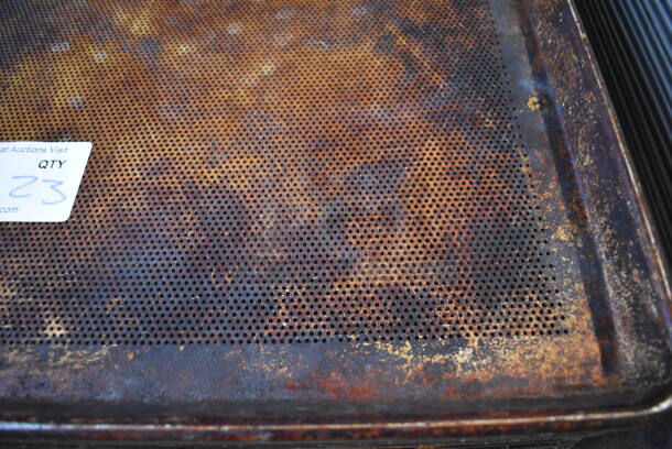 23 Metal Perforated Full Size Baking Pans. 18x26x1. 23 Times Your Bid! - Image 4 of 4