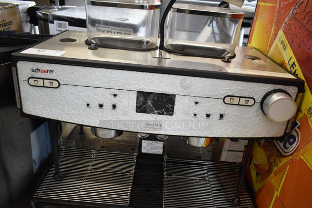 2018 Schaerer Barista Stainless Steel Commercial Countertop 2 Group Espresso Machine w/ 2 Steam Wands and 2 Hoppers. 208/240 Volts, 1 Phase. - Image 3 of 7