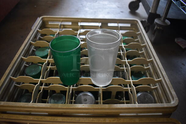 ALL ONE MONEY! Lot of Various Beverage Tumblers in 2 Dish Caddies. 33 Red, 25 Green and 3 Clear. Includes 3x3x5.5 - Image 3 of 3