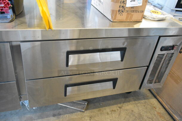 BRAND NEW SCRATCH AND DENT! 2023 Avantco 178CBE84HC Stainless Steel Commercial 4 Drawer Refrigerated Chef Base on Commercial Casters. 115 Volts, 1 Phase. Tested and Working! - Image 4 of 10
