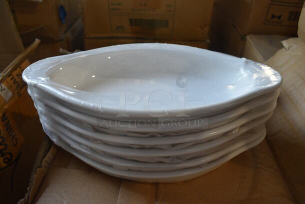 12 BRAND NEW IN BOX! Tuxton White Ceramic Single Serving Casserole Dishes. 10.5x5.5x1.5. 12 Times Your Bid!