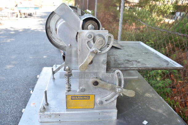 Colburne P-14-R Metal Commercial Countertop Dough Sheeter w/ Equipment Stand on Commercial Casters. Cannot Test - Missing Power Cord - Image 4 of 8