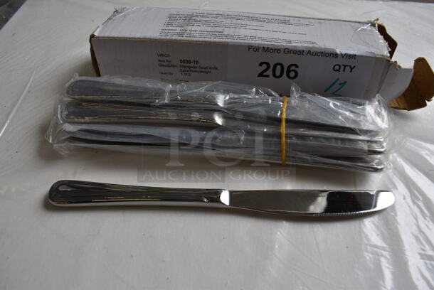 12 BRAND NEW IN BOX! Winco 0030-19 Stainless Steel Shangarila Salad Knives. 8.5