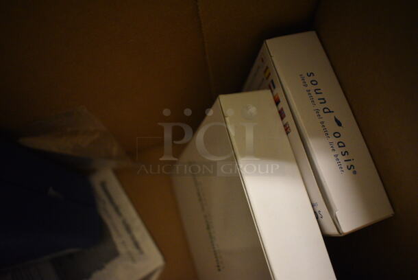 ALL ONE MONEY! Floor Lot of Various Items Including Bamboo Box, 32oz Plastic Bottles, BMR NeuroTech NT2000 Stimulator Unit, Wooden Display Stools, and Intertex Vacuum Cleaner - Image 5 of 12