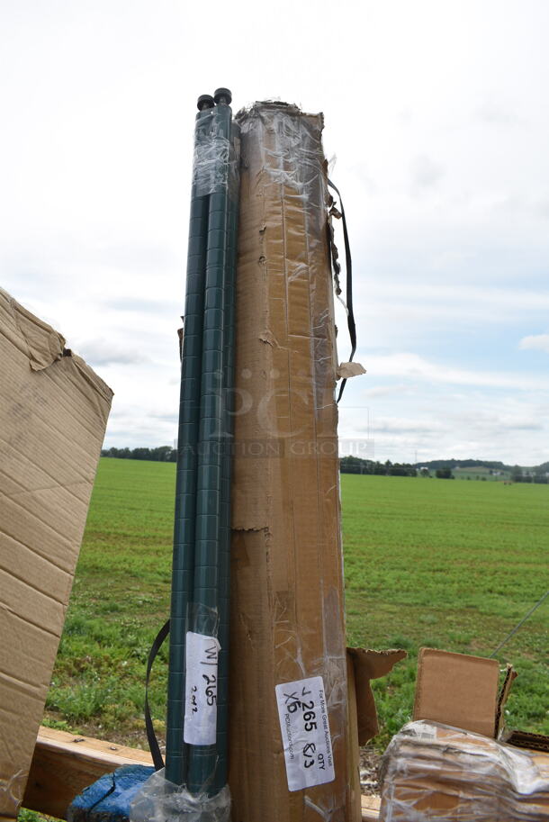 6 BRAND NEW SCRATCH AND DENT! Items; Regency 460ECP34 34" NSF Chrome Post,  Green Finish Poles. 6 Times Your Bid! - Image 4 of 5
