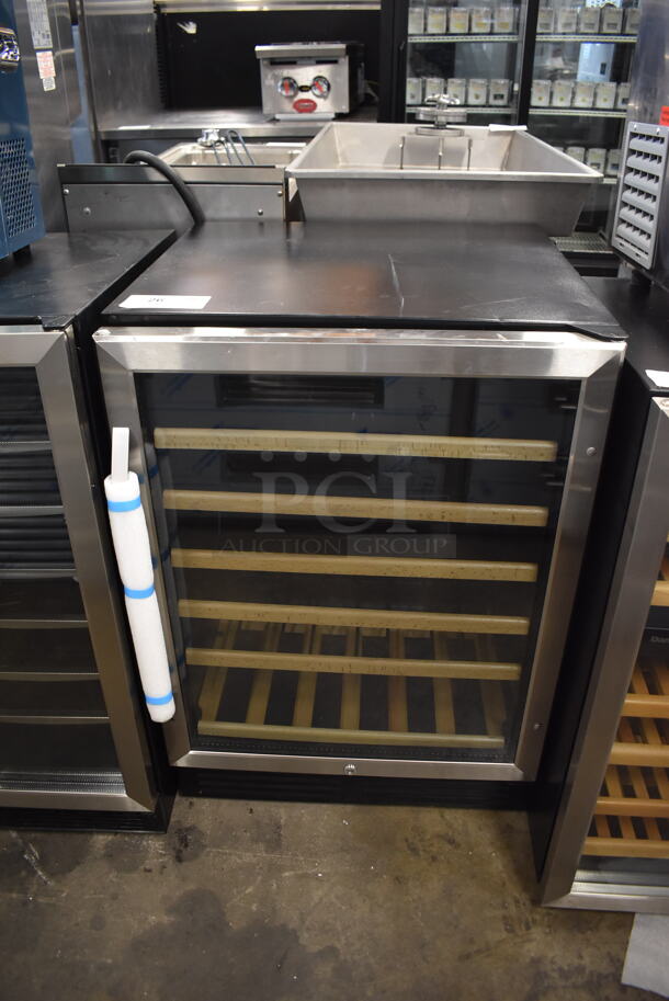 BRAND NEW SCRATCH AND DENT! Avanti WCR506SS Commercial Stainless Steel Wine Chiller With Glass Door, Wood Trimmed Shelves And Black Cabinet. 115V. Tested And Working! 