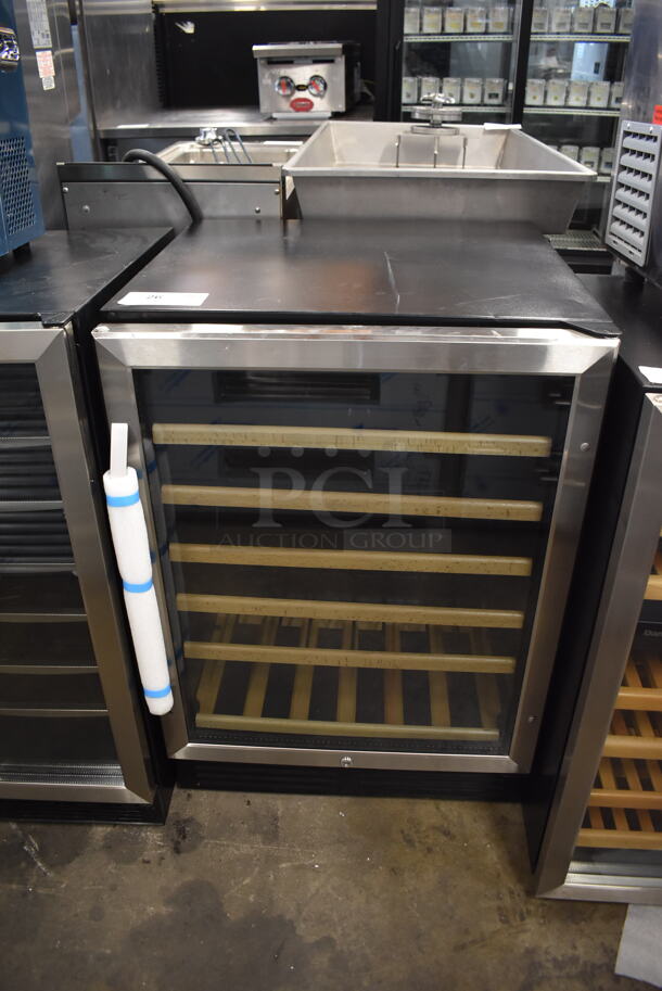 BRAND NEW SCRATCH AND DENT! Avanti WCR506SS Commercial Stainless Steel Wine Chiller With Glass Door, Wood Trimmed Shelves And Black Cabinet. 115V. Tested And Working!  - Image 1 of 6