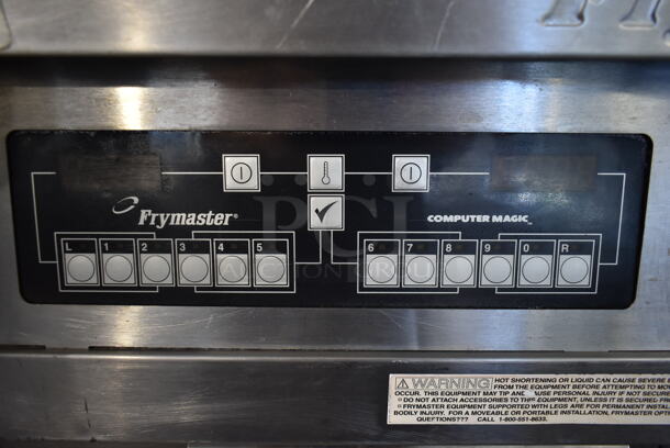 Frymaster FPP245ECSC Stainless Steel Commercial Natural Gas Powered 2 Bay Deep Fat Fryer w/ Filtration System. 122,000 BTU.  - Image 6 of 10