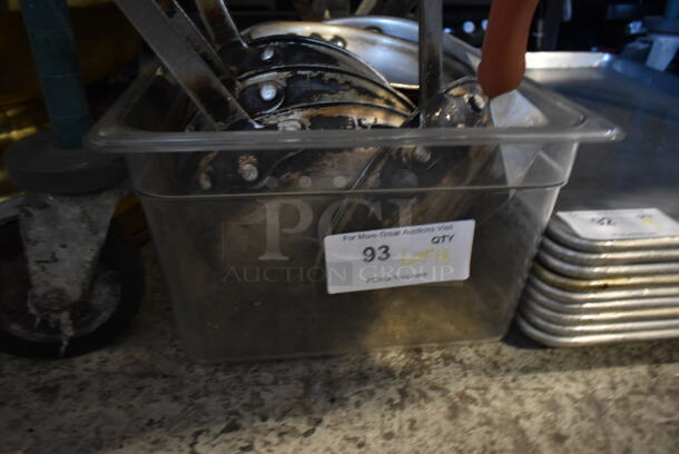 ALL ONE MONEY! Lot of Various Items Including Metal Skillets in Clear Poly Bin - Image 4 of 4