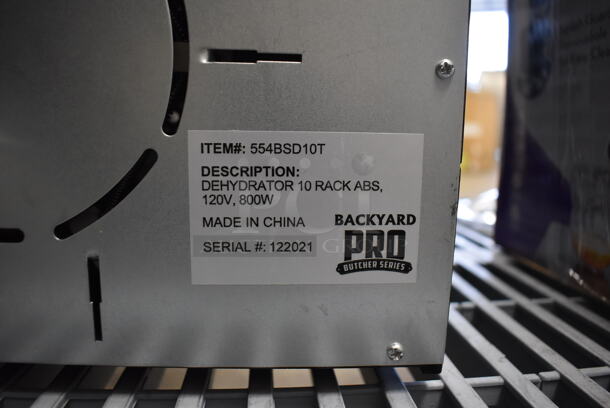Backyard Pro 554BSD10T Butcher Series Poly Countertop 10 Tray Food Dehydrator with 40 Hour Timer. 120 Volts, 1 Phase. 13x18.5x14. Tested and Working! - Image 6 of 6