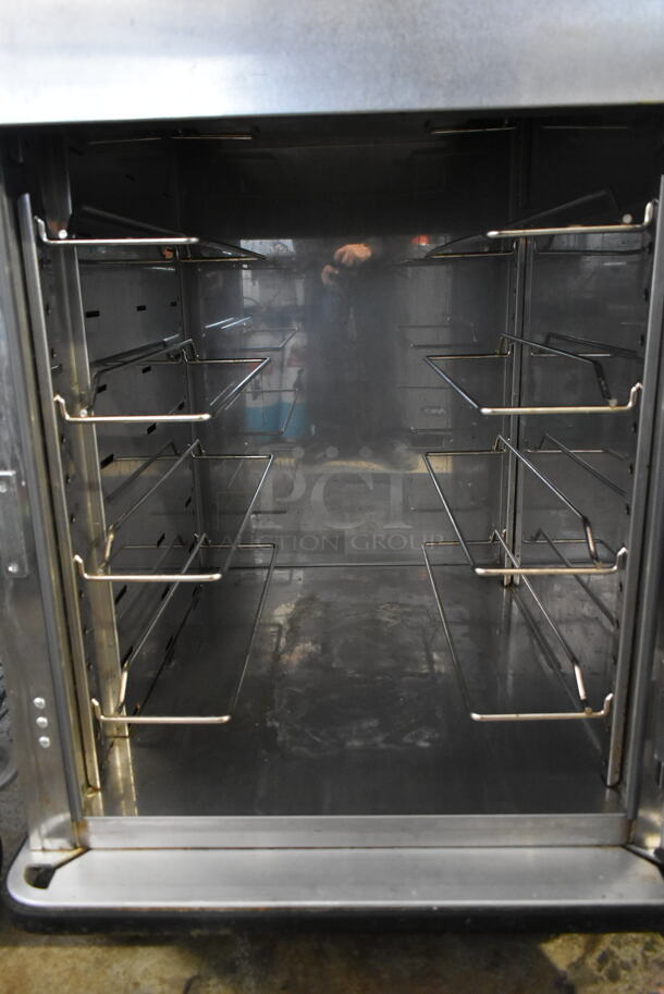 Vulcan VBP15 ENERGY STAR Stainless Steel Commercial 2 Half Size Door Reach In Warming Heated Holding Cabinet on Commercial Casters. 120 Volts, 1 Phase. Tested and Working! - Image 6 of 8