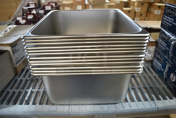 12 BRAND NEW! Winco Stainless Steel 2/3 Size Drop In Bins. 1/2x6. 12 Times Your Bid! - Image 3 of 4