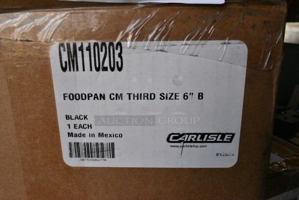 2 BRAND NEW SCRATCH AND DENT! Carlisle CM110203 Coldmaster 1/3 Size Black Cold ABS Plastic Food Pan - 6" Deep. 2 Times Your Bid!  - Image 5 of 5