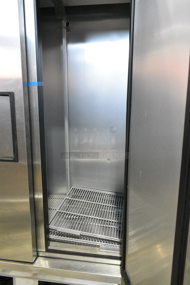 2021 True T-35-HC Stainless Steel Commercial 2 Door Reach In Cooler w/ Poly Coated Racks on Commercial Casters. 115 Volts, 1 Phase. Cannot Test Due To Missing Power Cord - Image 4 of 7