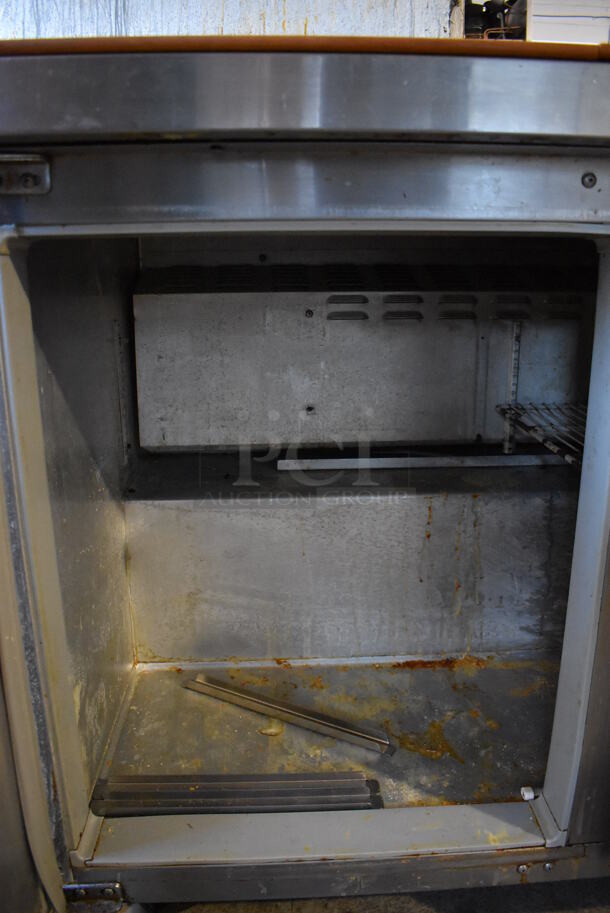 Continental SW72 Stainless Steel Commercial Sandwich Salad Prep Table Bain Marie Mega Top on Commercial Casters. 115 Volts, 1 Phase. 72x32x42.5. Tested and Working! - Image 8 of 10