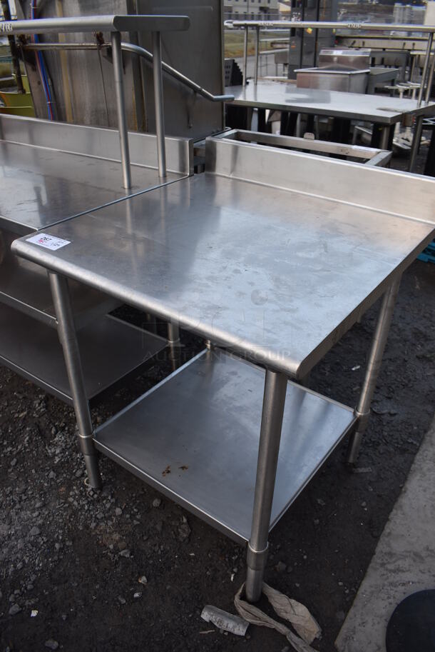 Stainless Steel Commercial Table w/ Back Splash and Metal Under Shelf. 30x30x40 - Image 2 of 4