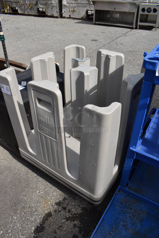Metro pcd 11 A Gray Poly Dish Cart on Commercial Casters.  - Image 2 of 4