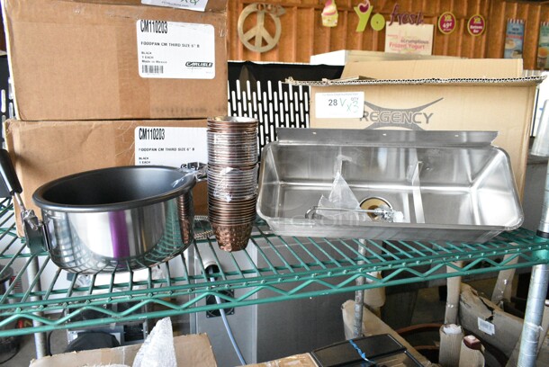 3 BRAND NEW SCRATCH AND DENT! Items Including 37 Choice 176SAUCE4CH 4 oz. Hammered Copper-Plated Stainless Steel Round Sauce Cup, Carnival King 382PM3KETTLE 8 oz. Popcorn Kettle, Regency 600DW15 15" Ice Cream Dipper Well and Faucet Set. 3 Times Your Bid!  - Image 1 of 12