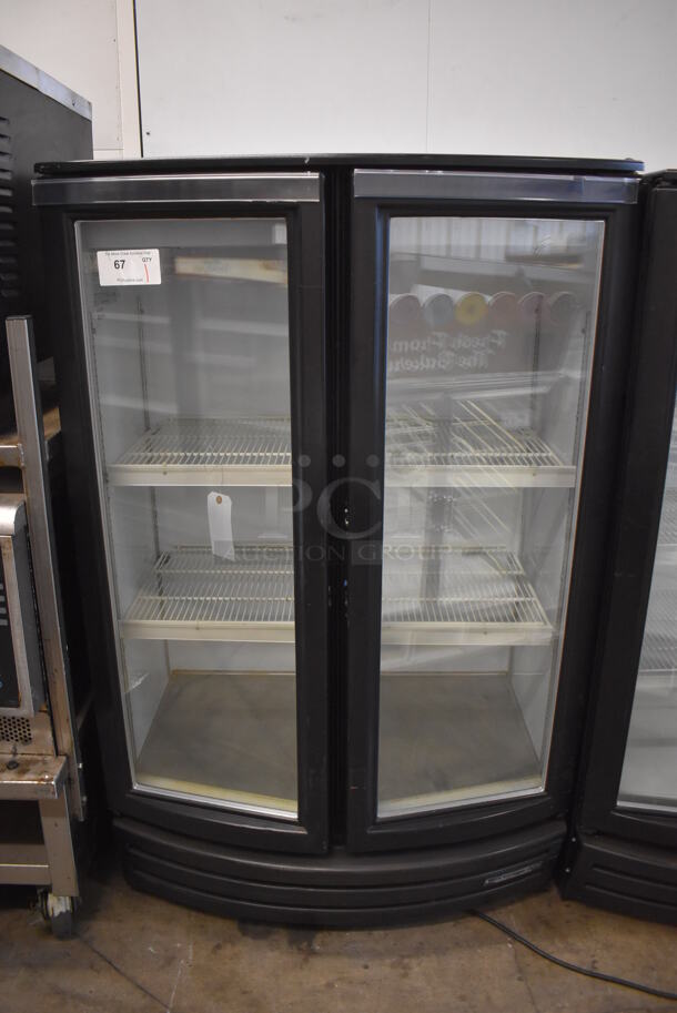 Beverage Air MM14 Metal Commercial 2 Door Reach In Cooler Merchandiser w/ Poly Coated Racks. 115 Volts, 1 Phase. 36x25x57. Tested and Working!