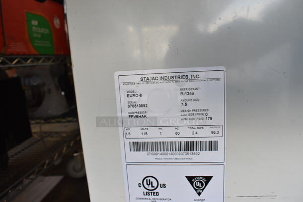 Stajac Model EURO-8 Metal Commercial Chest Freezer w/ 2 Sliding Lids on Commercial Casters. 115 Volts, 1 Phase. 33x25x34.5. Tested and Working! - Image 5 of 5