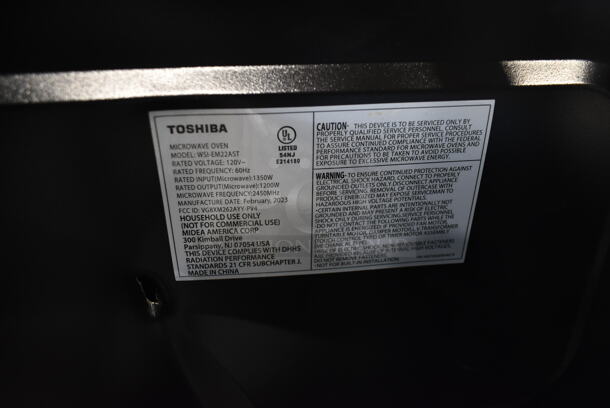 2023 Toshiba WSI-EM22AST Stainless Steel Countertop Microwave Oven. 120 Volts, 1 Phase.  - Image 5 of 5