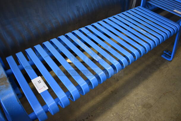 Blue Metal Bench. 60x26x24.5 - Image 2 of 4