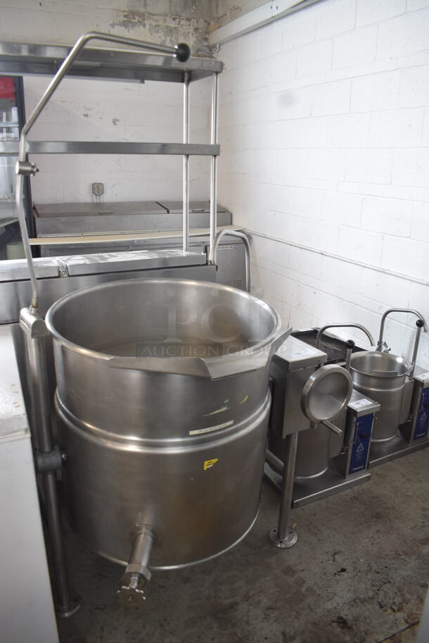 Cleveland KEL-40 Commercial Stainless Steel 40 Gallon Tilting 2/3 Steam Jacketed Electric Kettle. 440-480V/3 Phase