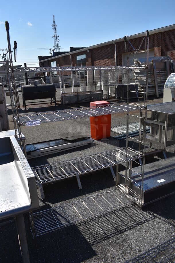 Chrome Finish 7 Tier Shelving Unit. BUYER MUST DISMANTLE. PCI CANNOT DISMANTLE FOR SHIPPING. PLEASE CONSIDER FREIGHT CHARGES. 48x12x73 - Image 2 of 3