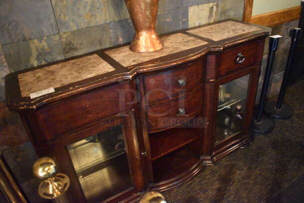 Wooden Buffet Cabinet. BUYER MUST REMOVE. 66x18x42. (Susquehanna Ale House) - Image 2 of 3