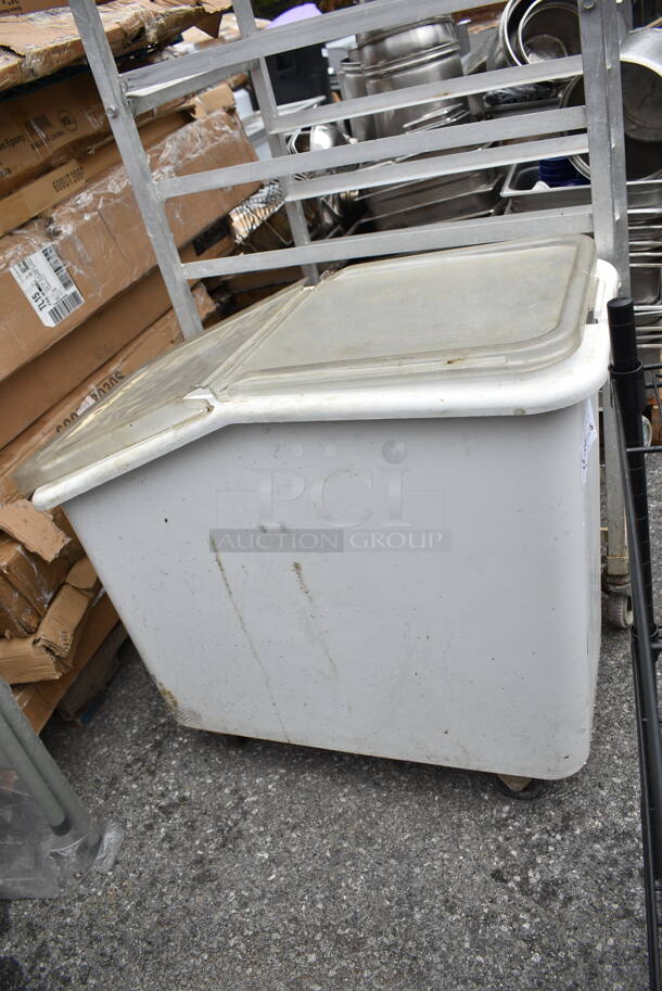 White Poly Ingredient Bin w/ White Poly Ice Bucket.  - Image 4 of 5