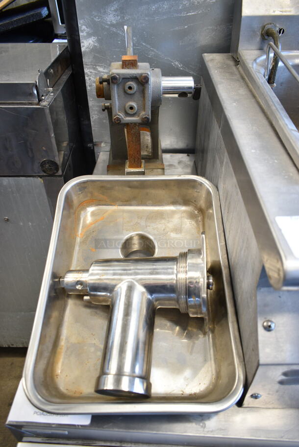 2 Items; Meat Grinder Attachment w/ Tray and Clamp? 2 Times Your Bid!  - Image 1 of 11